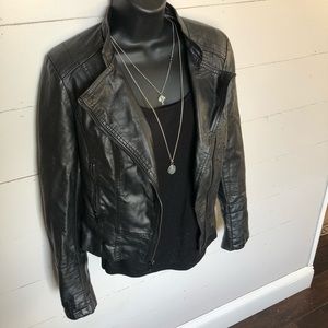 Faux Leather Moto jacket, SZ S